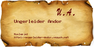 Ungerleider Andor névjegykártya